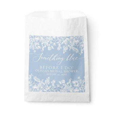 Modern Elegant Dusty Blue Wildflower Bridal Shower Favor Bag