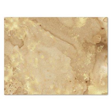 Modern Elegant Faux Gold Watercolor Marble Pattern Tissue Paper