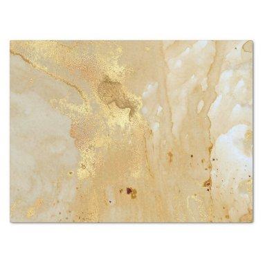 Modern Elegant Faux Gold Watercolor Marble Pattern Tissue Paper