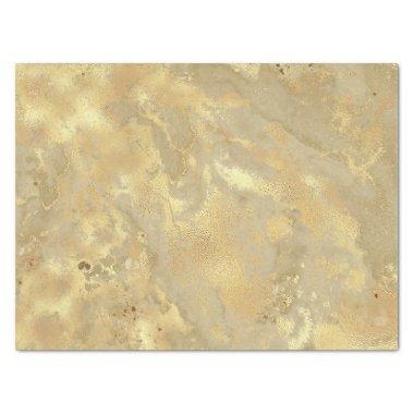 Modern Elegant Faux Gold Watercolor Marble Pattern Tissue Paper