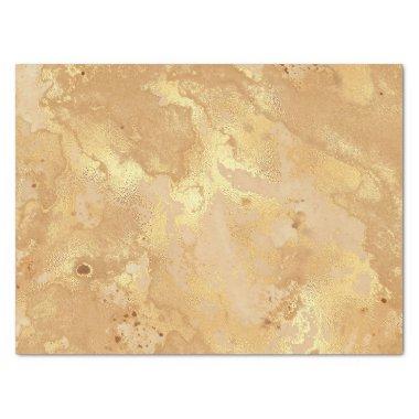 Modern Elegant Faux Gold Watercolor Marble Pattern Tissue Paper