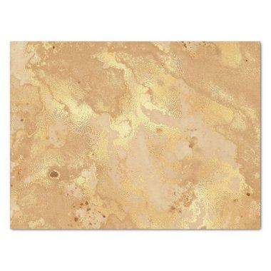 Modern Elegant Faux Gold Watercolor Marble Pattern Tissue Paper