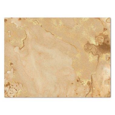 Modern Elegant Faux Gold Watercolor Marble Pattern Tissue Paper