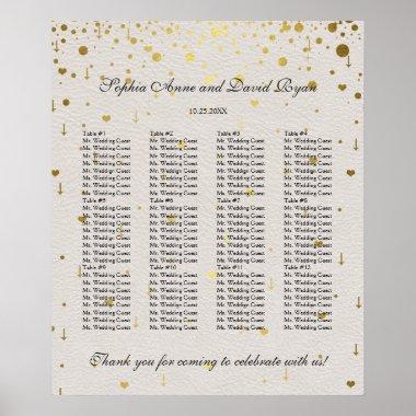 Modern Elegant Gold Confetti Wedding Seating Chart