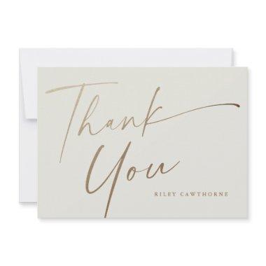 Modern Elegant Gold Script Boho  Thank You