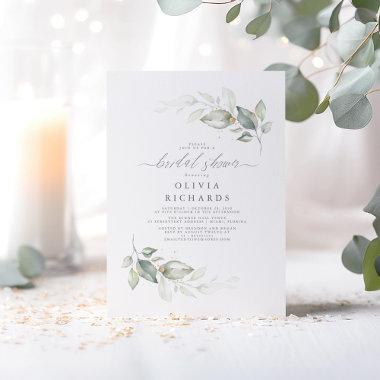 Modern Elegant Greenery Bridal Shower Invitations