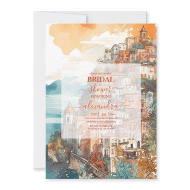 Modern Elegant Italy Destination Bridal Shower Invitations