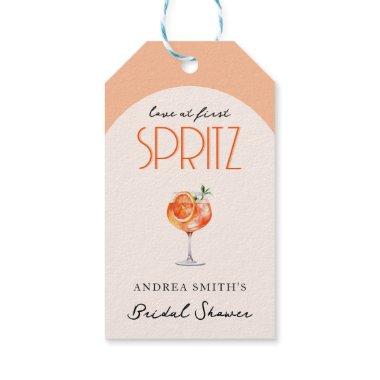 Modern Elegant Love at First Spritz Bridal Shower Gift Tags