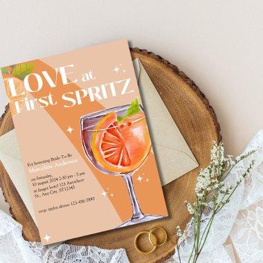Modern Elegant Love at First Spritz Bridal Shower Invitations