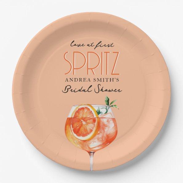 Modern Elegant Love at First Spritz  Paper Plates