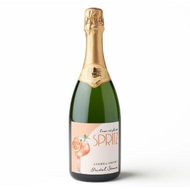 Modern Elegant Love at First Spritz  Sparkling Wine Label