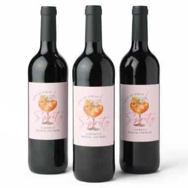 Modern Elegant Love at First Spritz  Wine Label