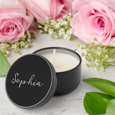 Modern Elegant Monogram Name Mini Candle Favors