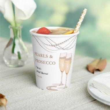 Modern Elegant Pearls & Prosecco  Paper Cups