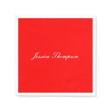 Modern Elegant Plain Simple Professional Red Napkins