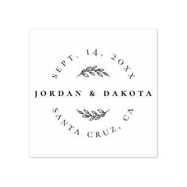 Modern Elegant Save The Date & Wedding Location Rubber Stamp