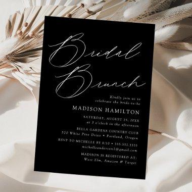 Modern Elegant Script Black  Brunch