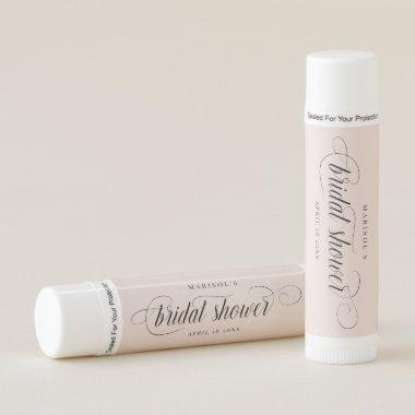 Modern Elegant Script Bridal Shower Blush Pink Lip Balm