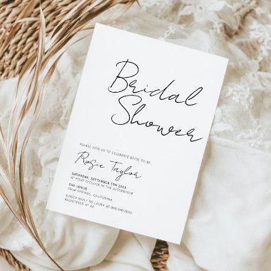 Modern Elegant Script Bridal Shower Invitations