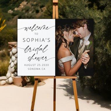 Modern Elegant Script  Photo Welcome Sign