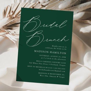 Modern Elegant Script Green  Brunch