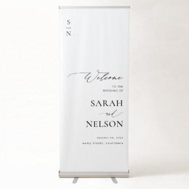 Modern Elegant Script Wedding Welcome Retractable Banner