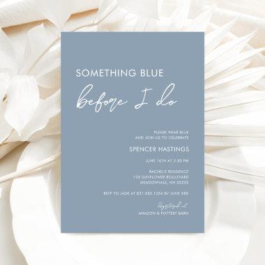Modern Elegant Something Blue Bridal Shower Invitations