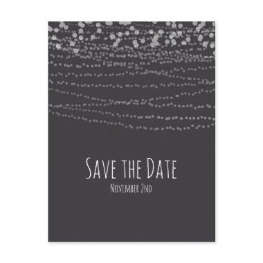 Modern Elegant String of Lights Save The Date Announcement PostInvitations