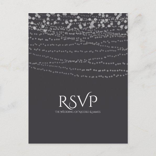 Modern Elegant String of Lights Wedding RSVP Invitation PostInvitations