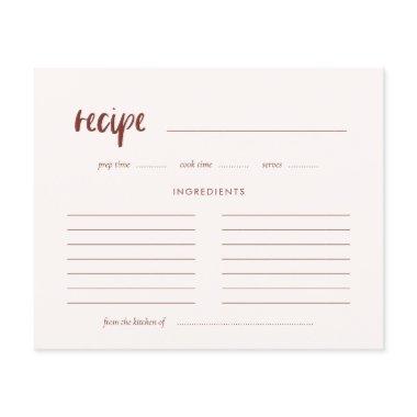 Modern elegant terracotta recipe Invitations