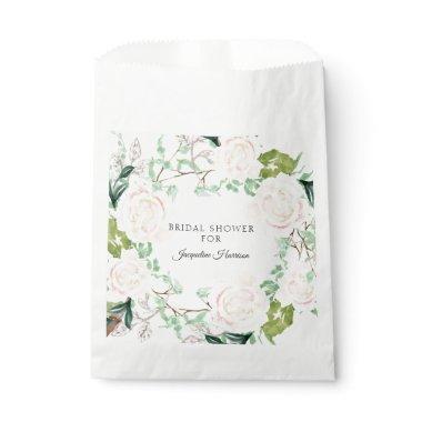 Modern Elegant Watercolor Art Floral Ivory Rose Favor Bag