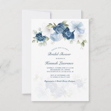 Modern Elegant Watercolor Floral Bridal Shower Invitations