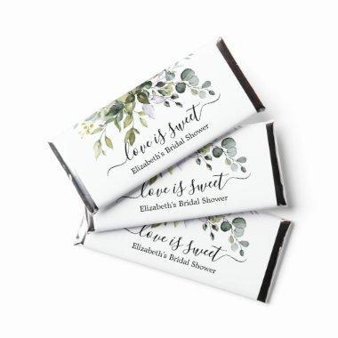 Modern Elegant Watercolor Greenery Bridal Shower Hershey Bar Favors