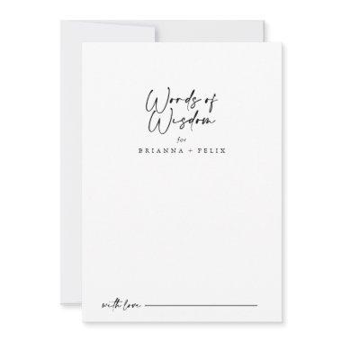 Modern Elegant Wedding Words of Wisdom   Advice Card