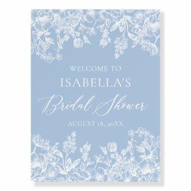 Modern Elegant White Blue Floral  Foam Board