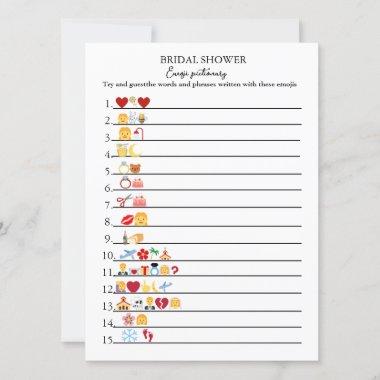Modern emoji pictionary bridal shower game Invitations