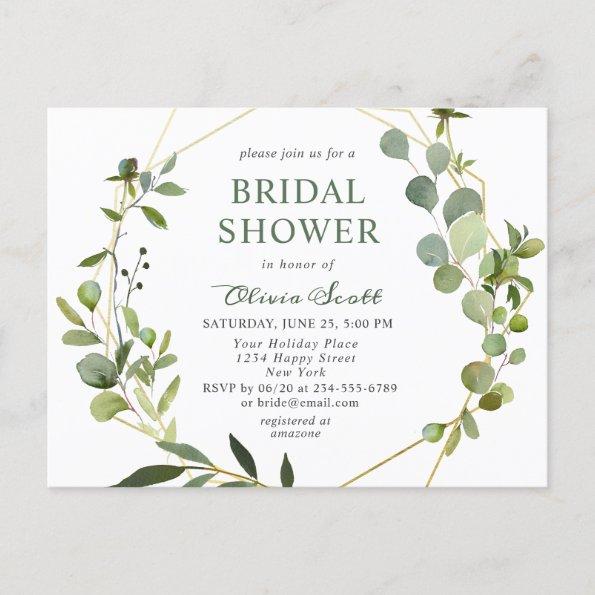Modern Eucalyptus Bridal Shower Invitation Invitations