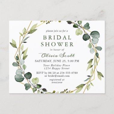 Modern Eucalyptus Bridal Shower Invitation Invitations