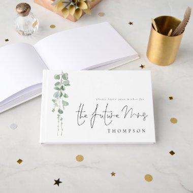 Modern Eucalyptus Future Mrs  Guest Book