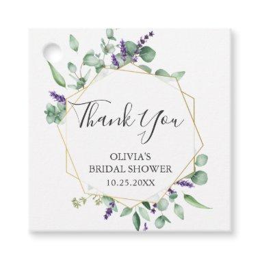 Modern Eucalyptus Geometric Frame  Favor Tags