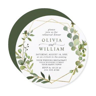 Modern Eucalyptus Geometric Frame REHEARSAL DINNER