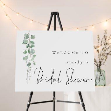 Modern Eucalyptus Name Welcome Bridal Shower Foam Board