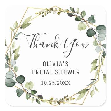 Modern Eucalyptus Wreath  Boho Square Sticker