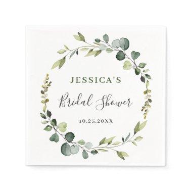 Modern Eucalyptus Wreath Frame Bridal Shower Boho Napkins