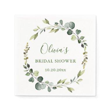 Modern Eucalyptus Wreath Frame Bridal Shower Boho Napkins