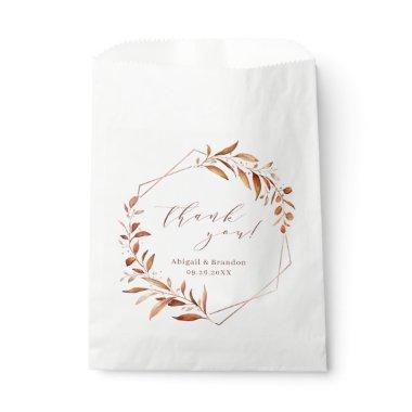 Modern Fall Greenery Geometric Rustic Wedding Favor Bag