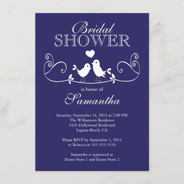Modern Fall Love Birds Bridal Shower Invitations