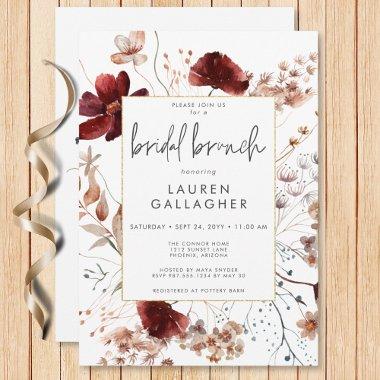 Modern Fall Rust Wildflower Frame Bridal Brunch