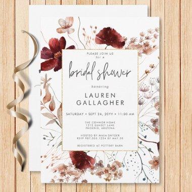 Modern Fall Rust Wildflower Frame