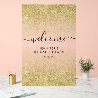 Modern Faux Glitter  Welcome GOLD Acrylic Sign